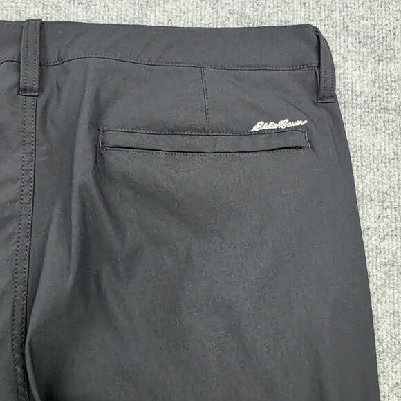 Eddie Bauer Pants Mens 36x32 Black Straight Fit Nylon Spandex Zip Pocket Outdoor - Picture 13 of 16